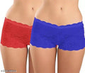 Net Briefs for Women (Red & Blue, L) (Set of 2)